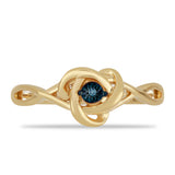 Inel din Argint 925 Placat cu Aur ( 2.45 grame ) cu Diamant Albastru 0.01 Carate