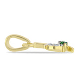 Pandantiv din Argint 925 Placat cu Aur ( 0.33 grame ) cu Diamant Verde și Zircon Alb 0.04 Carate