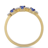 Inel din Argint 925 Placat cu Aur ( 1.5 grame ) cu Tanzanit și Zircon Alb 0.55 Carate