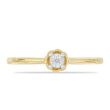 Inel din Argint 925 Placat cu Aur ( 1.17 grame ) cu Diamant Alb 0.01 Carate