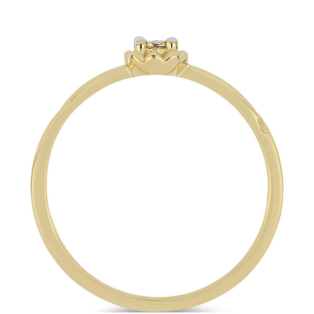 Inel din Argint 925 Placat cu Aur ( 1.17 grame ) cu Diamant Alb 0.01 Carate