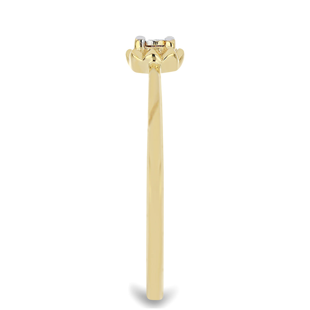 Inel din Argint 925 Placat cu Aur ( 1.17 grame ) cu Diamant Alb 0.01 Carate