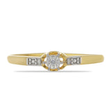 Inel din Argint 925 Placat cu Aur ( 1.42 grame ) cu Diamant Alb 0.01 Carate