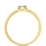 Inel din Argint 925 Placat cu Aur ( 1.42 grame ) cu Diamant Alb 0.01 Carate