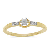 Inel din Argint 925 Placat cu Aur ( 1.42 grame ) cu Diamant Alb 0.01 Carate