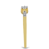 Inel din Argint 925 Placat cu Aur ( 1.42 grame ) cu Diamant Alb 0.01 Carate