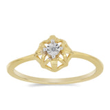 Inel din Argint 925 Placat cu Aur ( 1.51 grame ) cu Diamant Alb 0.01 Carate