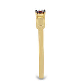 Inel din Argint 925 Placat cu Aur ( 1.86 grame ) cu Diamant Roșu 0.01 Carate