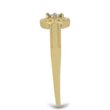 Inel din Argint 925 Placat cu Aur ( 1.91 grame ) cu Diamant Alb 0.01 Carate