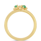 Inel din Argint 925 Placat cu Aur ( 2.19 grame ) cu Smarald Brazilian 0.15 Carate