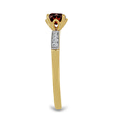 Inel din Argint 925 Placat cu Aur ( 2.1 grame ) cu Granat Barton și Zircon Alb 0.74 Carate