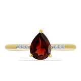 Inel din Argint 925 Placat cu Aur ( 1.49 grame ) cu Granat Barton și Zircon Alb 1.33 Carate