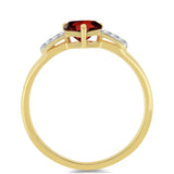 Inel din Argint 925 Placat cu Aur ( 1.49 grame ) cu Granat Barton și Zircon Alb 1.33 Carate