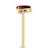 Inel din Argint 925 Placat cu Aur ( 1.49 grame ) cu Granat Barton și Zircon Alb 1.33 Carate