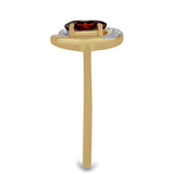Inel din Argint 925 Placat cu Aur ( 1.8 grame ) cu Granat Barton și Zircon Alb 1.09 Carate