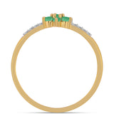 Inel din Argint 925 Placat cu Aur ( 1.47 grame ) cu Smarald Brazilian și Zircon Alb 0.41 Carate