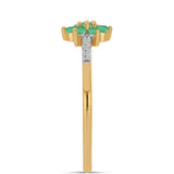 Inel din Argint 925 Placat cu Aur ( 1.47 grame ) cu Smarald Brazilian și Zircon Alb 0.41 Carate
