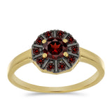 Inel din Argint 925 Placat cu Aur ( 2.19 grame ) cu Granat Barton 0.74 Carate