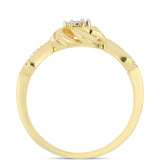 Inel din Argint 925 Placat cu Aur ( 2.04 grame ) cu Diamant Alb 0.01 Carate