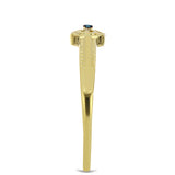 Inel din Argint 925 Placat cu Aur ( 1.96 grame ) cu Diamant Albastru 0.01 Carate