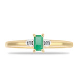 Inel din Argint 925 Placat cu Aur ( 2.04 grame ) cu Smarald Brazilian și Zircon Alb 0.3 Carate