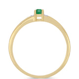 Inel din Argint 925 Placat cu Aur ( 2.04 grame ) cu Smarald Brazilian și Zircon Alb 0.3 Carate