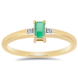 Inel din Argint 925 Placat cu Aur ( 2.04 grame ) cu Smarald Brazilian și Zircon Alb 0.3 Carate