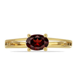 Inel din Argint 925 Placat cu Aur ( 2.25 grame ) cu Granat Barton 0.92 Carate