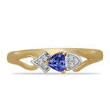 Inel din Argint 925 Placat cu Aur ( 2.21 grame ) cu Tanzanit și Zircon Alb 0.28 Carate