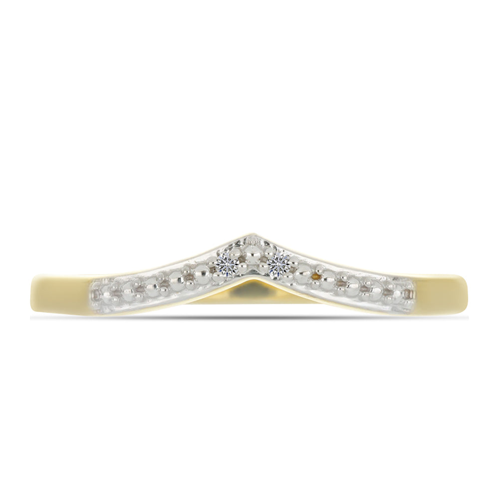 Inel din Argint 925 Placat cu Aur ( 1.84 grame ) cu Diamant Alb 0.02 Carate
