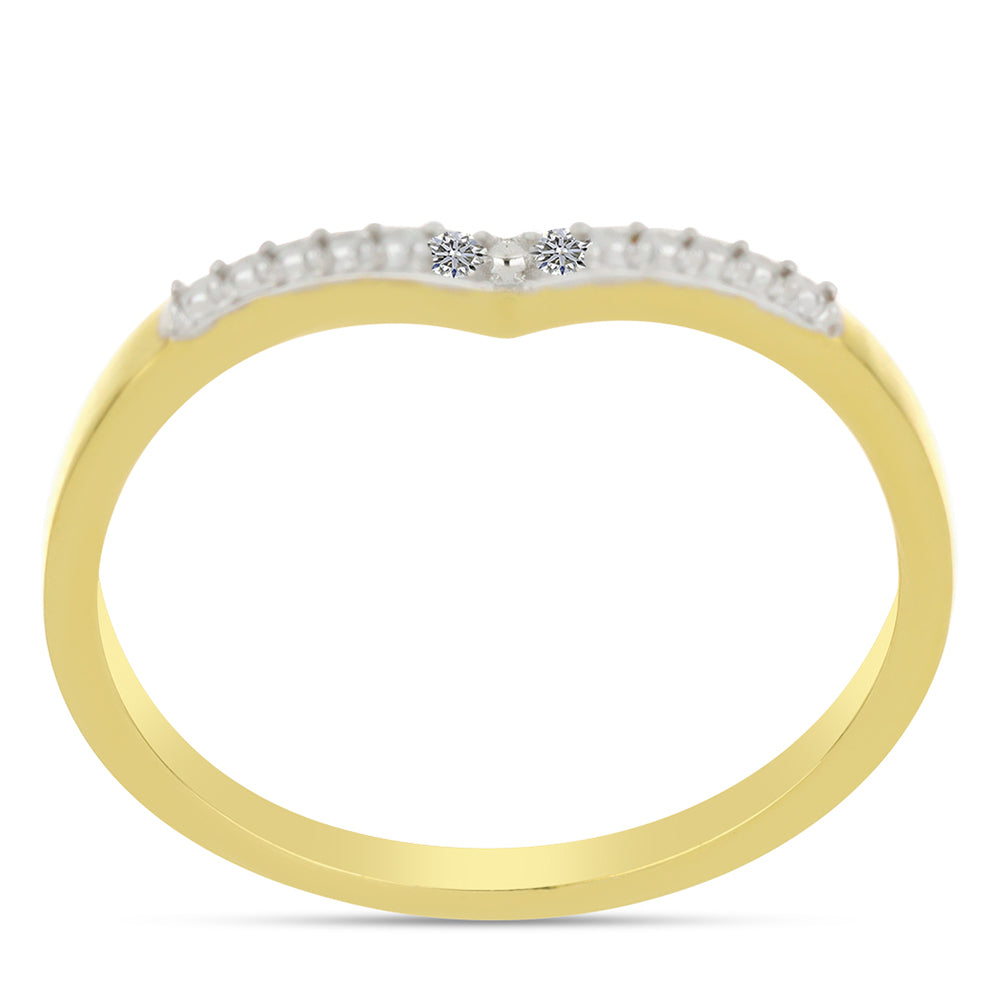 Inel din Argint 925 Placat cu Aur ( 1.84 grame ) cu Diamant Alb 0.02 Carate