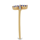 Inel din Argint 925 Placat cu Aur ( 1.89 grame ) cu Tanzanit și Zircon Alb 0.42 Carate