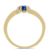 Inel din Argint 925 Placat cu Aur ( 1.94 grame ) cu Safir Albastru Australian și Zircon Alb 0.46 Carate