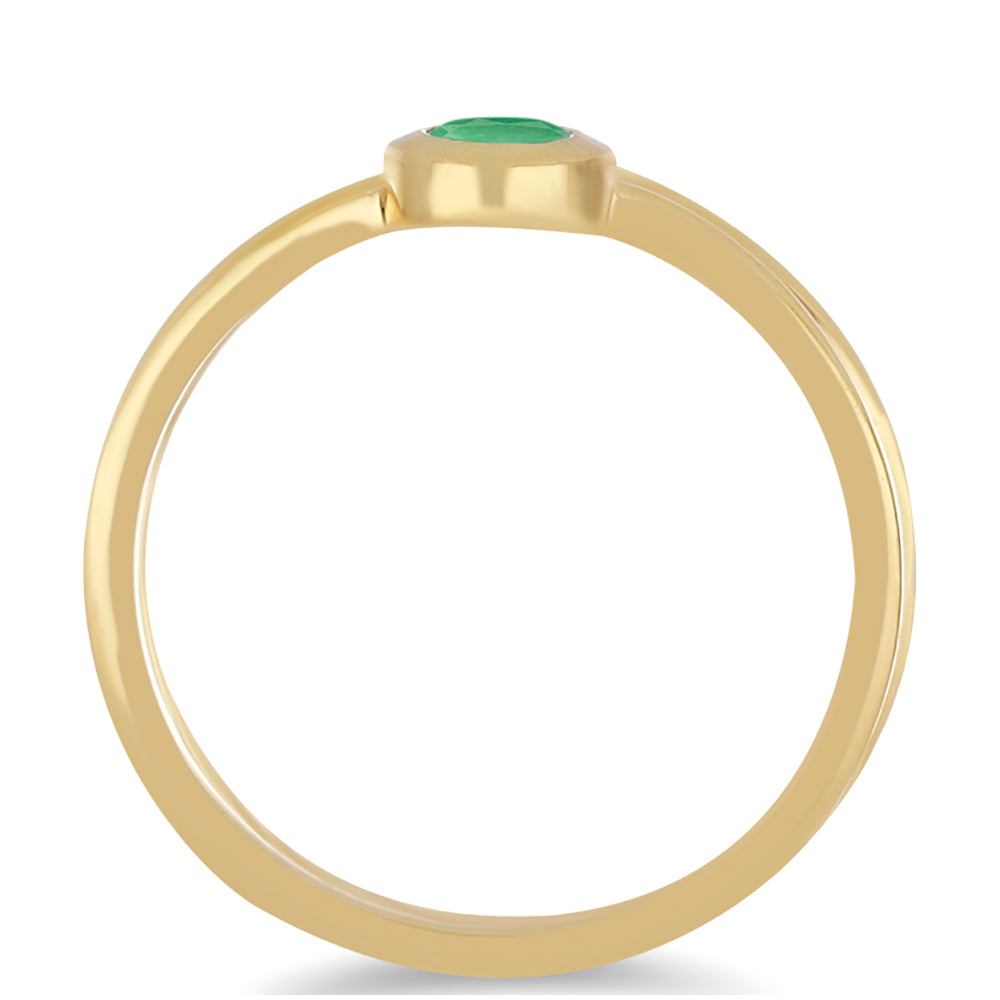 Inel din Argint 925 Placat cu Aur ( 2.47 grame ) cu Smarald Brazilian 0.36 Carate