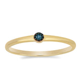 Inel din Argint 925 Placat cu Aur ( 1.64 grame ) cu Diamant Albastru 0.03 Carate