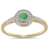 Inel din Argint 925 Placat cu Aur ( 2.14 grame ) cu Smarald Brazilian și Zircon Alb 0.57 Carate