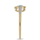 Inel din Argint 925 Placat cu Aur ( 2.14 grame ) cu Smarald Brazilian și Zircon Alb 0.57 Carate