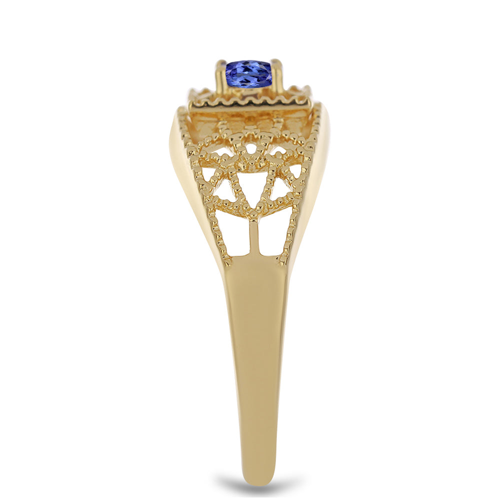 Inel din Argint 925 Placat cu Aur ( 4.43 grame ) cu Tanzanit 0.27 Carate