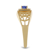 Inel din Argint 925 Placat cu Aur ( 4.43 grame ) cu Tanzanit 0.27 Carate