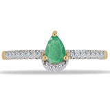 Inel din Argint 925 Placat cu Aur ( 2.07 grame ) cu Smarald Brazilian și Zircon Alb 0.61 Carate