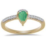 Inel din Argint 925 Placat cu Aur ( 2.07 grame ) cu Smarald Brazilian și Zircon Alb 0.61 Carate