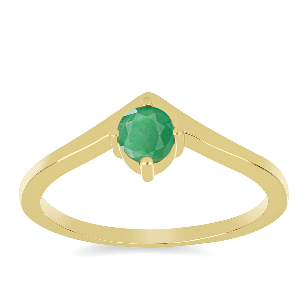 Inel din Argint 925 Placat cu Aur ( 2.46 grame ) cu Smarald Brazilian 0.48 Carate