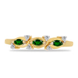 Inel din Argint 925 Placat cu Aur ( 2.18 grame ) cu Cromdiopsid și Zircon Alb 0.48 Carate