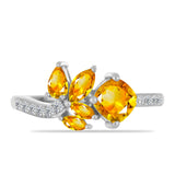 Inel din Argint 925 ( 2.54 grame ) cu Citrin Ural și Topaz Alb 1.61 Carate