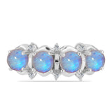 Inel din Argint 925 ( 3.27 grame ) cu Piatra Lunii Curcubeu și Zircon Alb 1.15 Carate