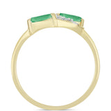 Inel din Argint 925 Placat cu Aur ( 2.34 grame ) cu Smarald Brazilian și Zircon Alb 0.58 Carate