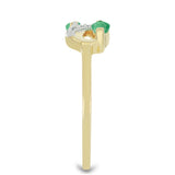 Inel din Argint 925 Placat cu Aur ( 2.34 grame ) cu Smarald Brazilian și Zircon Alb 0.58 Carate