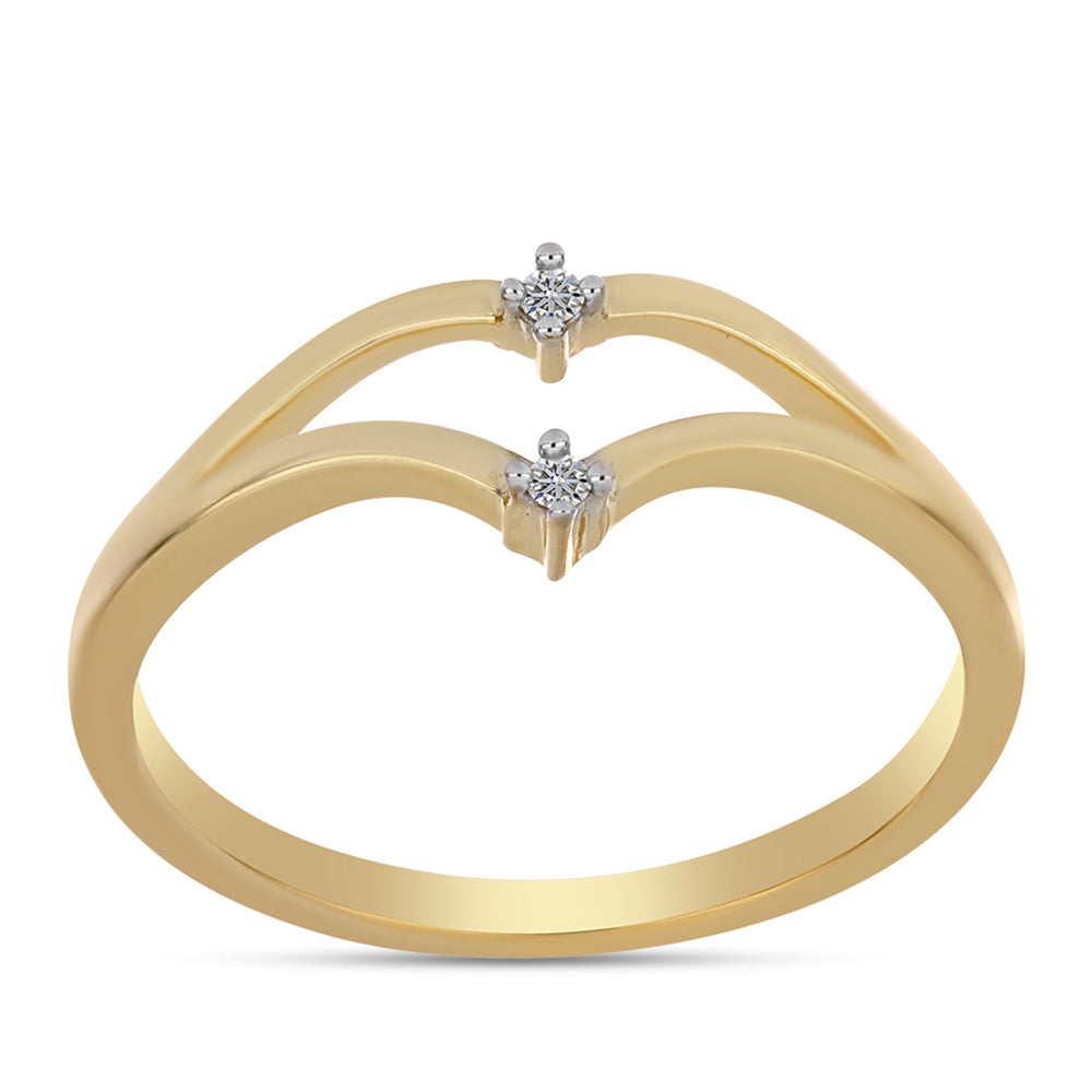 Inel din Argint 925 Placat cu Aur ( 2.25 grame ) cu Diamant Alb 0.02 Carate
