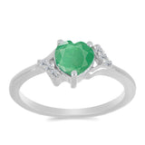 Inel din Argint 925 ( 2.04 grame ) cu Smarald Brazilian și Zircon Alb 0.7 Carate
