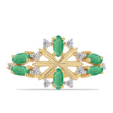 Inel din Argint 925 Placat cu Aur ( 2.33 grame ) cu Smarald Brazilian și Zircon Alb 0.62 Carate
